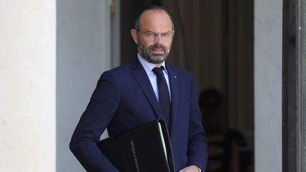 Le Premier ministre, Edouard Philippe, quitte l'Elysée, le 17 juillet 2019. (LUDOVIC MARIN / AFP)