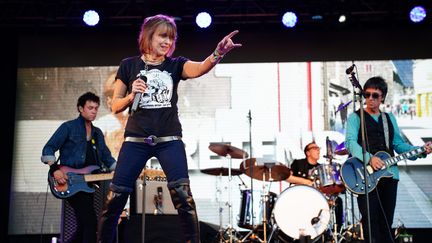 The Pretenders au festival de Glastonbury à Worthy Farm dans le Somerset, le samedi 24 juin 2023. (BEN BIRCHALL / MAXPPP)