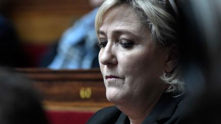 &nbsp;Marine Le Pen a prévu une conférence de presse lundi après-midi pour dénoncer un nouvel "abandon de souveraineté". (STEPHANE DE SAKUTIN / AFP)