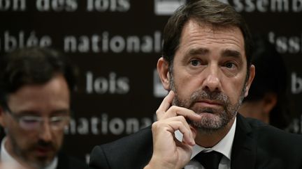 Le ministre de l'Intérieur Christophe Castaner devant la Commission des lois de l'Assemblée nationale, le 8 octobre 2019. (PHILIPPE LOPEZ / AFP)