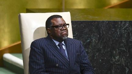 Hage Geingob, président de Namibie, le 20 septembre 20017 à l'ONU. (Jewel SAMAD / AFP)