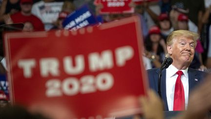 Donald Trump lors de son premier meeting de campagne, le 18 juin 2019.&nbsp; (CRISTOBAL HERRERA / MAXPPP)