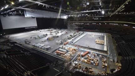 A partir du 27 juillet 2024, la salle indoor de Paris La Défense Arena, transformée en "bassin natation" depuis la mi mai, par les équipes du fabricant italien de piscines Myrtha Pools,accueillera les épreuves de natation puis de water-polo et de paranatation. (MYRTHA POOLS)