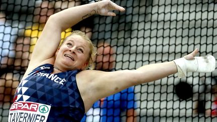 Alexandra Tavernier aux championnats d'Europe d'athlétisme, à Berlin, le 12 août 2018. (FELIPE TRUEBA / EPA)