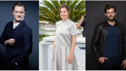 Renaud Capuçon (à gauche) à Paris, le 11 mars 2020, Virginie Ledoyen à Cannes, le 18 mai 2023, et Alexis Michalik, le 28 septembre 2019, à Los Angeles. (JOEL SAGET / AFP / ROLAND MACRI / HANS LUCAS / VALERIE MACON)