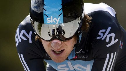 Le Britannique Bradley Wiggins en contre-la-montre