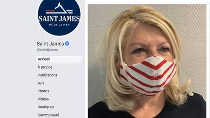 Les Tricots Saint James ont élaboré un prototype de masque lavable pour les personnels soignants dans le contexte de l'épidémie de coronavirus(capture écran). (FACEBOOK)