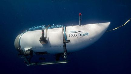 An undated photo of the submersible "Titan", belonging to the American company OceanGate.  (OCEANGATE / ANADOLU AGENCY / AFP)