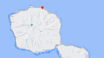 La vallée de Papenoo, à l'embouchure de la rivière et de la mer, à Tahiti, dans l'archipel de la Société, en Polynésie française. (GOOGLE MAPS)