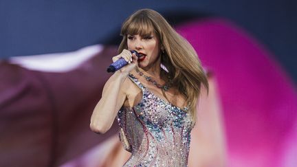 La chanteuse Taylor Swift, à Lisbonne, au Portugal, le 24 mai 2024. (ANDRE DIAS NOBRE / AFP)