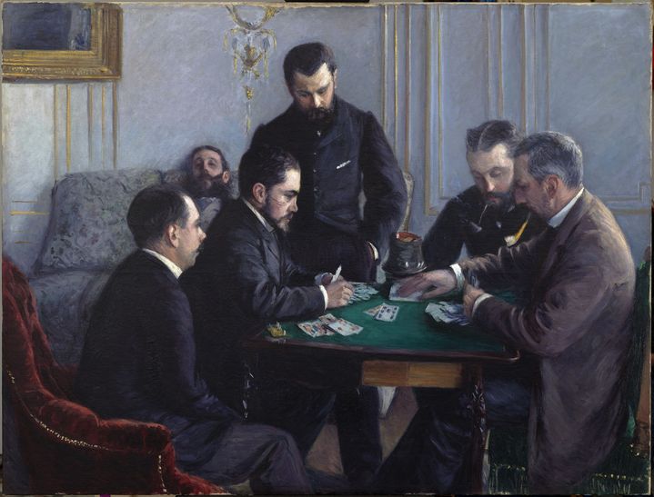 "Partie de bézigue" de Gustave Caillebotte, vers 1881. Huile sur toile, 125,3 x 165,6 cm. Louvre Abu Dhabi (DEPARTEMENT OF CULTURE AND TOURISM - ABU DHABI)