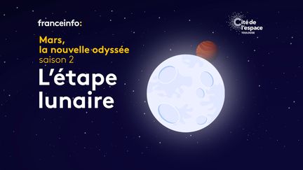 Le podcast "Mars, la nouvelle odyssée : l'étape lunaire".
 (FRANCEINFO / ROMAIN BARDOU)