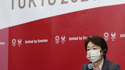 Seiko Hashimoto, la présidente de Tokyo 2020, lors d'une réunion organisée lundi 21 juin. (RODRIGO REYES MARIN / POOL / AFP)