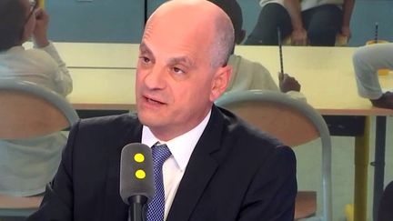 Le ministre de&nbsp;l'Éducation nationale, Jean-Michel Blanquer, invité de franceinfo le 6 septembre 2018. (RADIO FRANCE / FRANCE INFO)