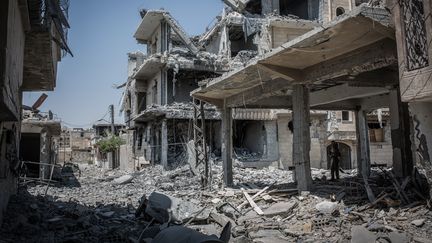 La ville de Raqqa (Syrie) détruite, le 12 août 2017. (MORUKC UMNABER / DPA)