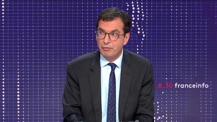 Jean-Pierre Farandou,&nbsp;PDG de la SNCF était l'invité du "8h30&nbsp;franceinfo", jeudi 2 décembre 2021. (FRANCEINFO / RADIOFRANCE)