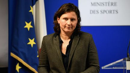 La ministre des Sports, Roxana Maracineanu, s'exprime devant la presse, le 3 février 2020. (BERTRAND GUAY / AFP)