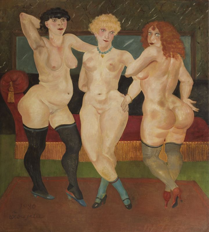 Foujita. Les Trois Femmes, 1930, huile sur toile. Collection Maison-atelier Foujita, conseil départemental de l’Essonne. (Fondation Foujita Adagp, Paris / LAURENCE GODART)