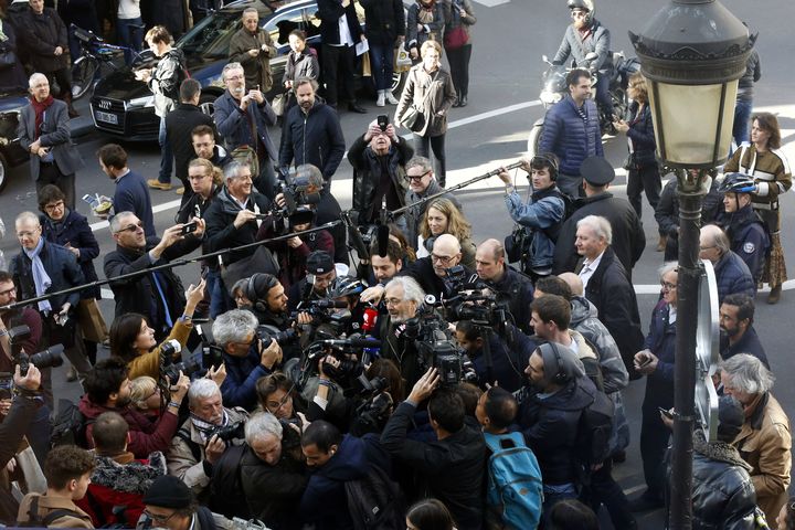 L'arrivée de Jean-Paul Dubois au restaurant Drouant à Paris, pour recevoir son prix Goncourt, 4 novembre 2019 (THIBAULT CAMUS/AP/SIPA / SIPA)