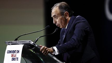 Eric Zemmour lors de son discours très polémique tenu lors de la "Convention de la droite" à Paris, le 28 septembre 2019. (SAMEER AL-DOUMY / AFP)