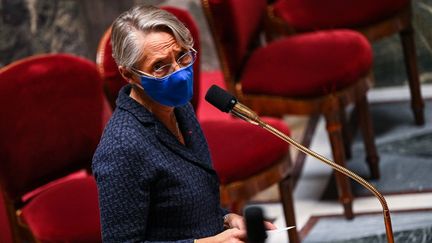 La ministre du Travail, Elisabeth Borne, à l'Assemblée nationale, le 24 novembre 2020. (ANNE-CHRISTINE POUJOULAT / AFP)