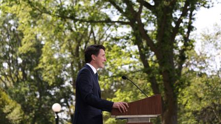 Le Premier ministre canadien, Justin Trudeau, le 15 août 2021 à Ottawa. (DAVE CHAN / AFP)