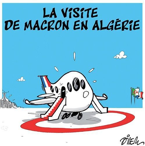 Macron à Alger vu par Dilem, le caricaturiste du quotidien algérien Liberté. (Dilem/Liberté)