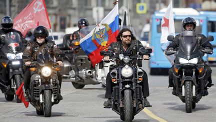 Alexander Zaldostanov, le chef des "Loups de la nuit", le 28 avril 2018. (MAXIM SHIPENKOV / EPA)