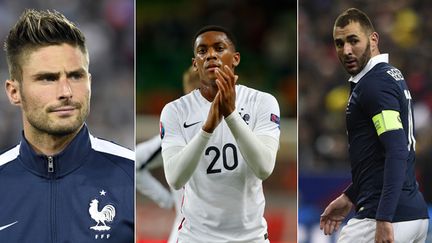 Olivier Giroud, Anthony Martial et Karim Benzema