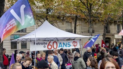 Manifestation à l'appel de plusieurs syndicats dont la CGT pour les salaires, les retraites, les bourses, les minima sociaux, le 29 septembre 2022. (VINCENT ISORE / MAXPPP)