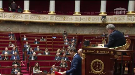 Les débats sur l'immigration à l'Assemblée nationale, le 7 octobre 2019. (CAPTURE D'ÉCRAN / FRANCEINFO)