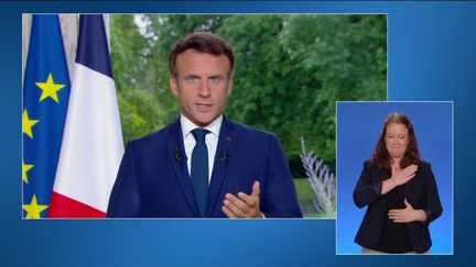 Le président de la République Emmanuel Macron lors de son allocution télévisée, le 22 juin 2022 (CAPTURE D'ECRAN)