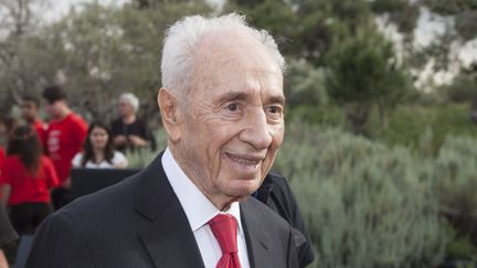 L'ancien président israélien Shimon Peres à Jérusalem, le 13 septembre 2016. (OMER MESSINGER / NURPHOTO / AFP)