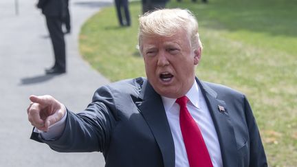 Donald Trump donne une conférence de presse à la Maison Blanche à Washington (Etats-Unis), le 17 août 2018. (RON SACHS / CONSOLIDATED NEWS PHOTOS / AFP)