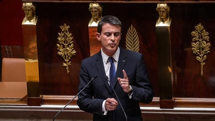 &nbsp; (Manuel Valls s'est exprimé ce matin devant un hémicycle quasi vide © maxPPP)