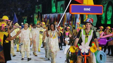 La judokate guinéenne Mamadama Bangoura lors de la cérémonie d'ouverture des JO de Rio (Brésil), le 5 août 2016. (MAXPPP)