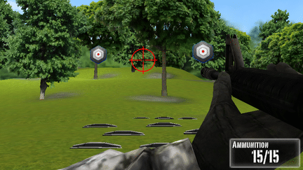 Capture d'&eacute;cran du jeu NRA : Practice Range, une application d'entra&icirc;nement au tir, sur iPhone. (NRA / FRANCETV INFO)