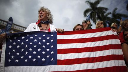 Des militantes r&eacute;publicaines assistent &agrave; un meeting &agrave; Sarasota&nbsp;(Floride), le 20 septembre 2012. (JIM YOUNG / REUTERS)