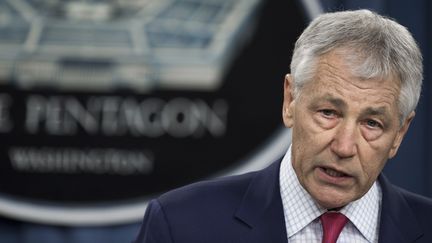 Le secr&eacute;taire am&eacute;ricain de la D&eacute;fense, Chuck Hagel, donne un discours au Pentagone, le 15 mars 2013 &agrave; Washington.&nbsp; (PAUL J. RICHARDS / AFP)