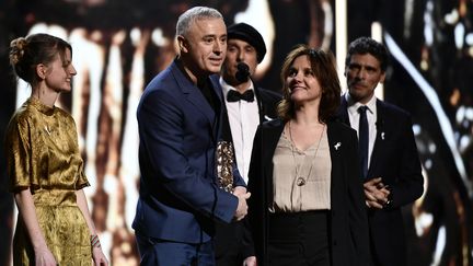 Le réalisateur et scénariste de "120 Battements par minute", Robin Campillo, lors de la 43e cérémonie des César, le 2 mars 2018 à Paris.&nbsp; (PHILIPPE LOPEZ / AFP)