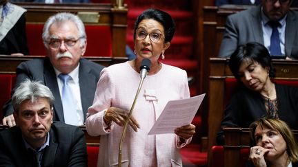 Huguette Bell lors d'une session de questions au gouvernement à l'Assemblée nationale, le 4 décembre 2018. (MAXPPP)