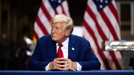 Le président américain Donald Trump lors d'un rassemblement de campagné à York (Pennsylvanie, Etats-Unis), le 19 août 2024. (TIERNEY L. CROSS / GETTY IMAGES / AFP)