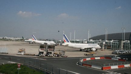 Des avions stationnés sur le tarmac de l'aéroport de Roissy-Charles-de-Gaulle (illustration). (BAPTISTE SCHWEITZER / RADIO FRANCE)