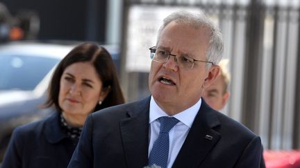 Le Premier ministre australien Scott Morrison, à Melbourne (Australie), le 9 novembre 2021.&nbsp; (WILLIAM WEST / AFP)