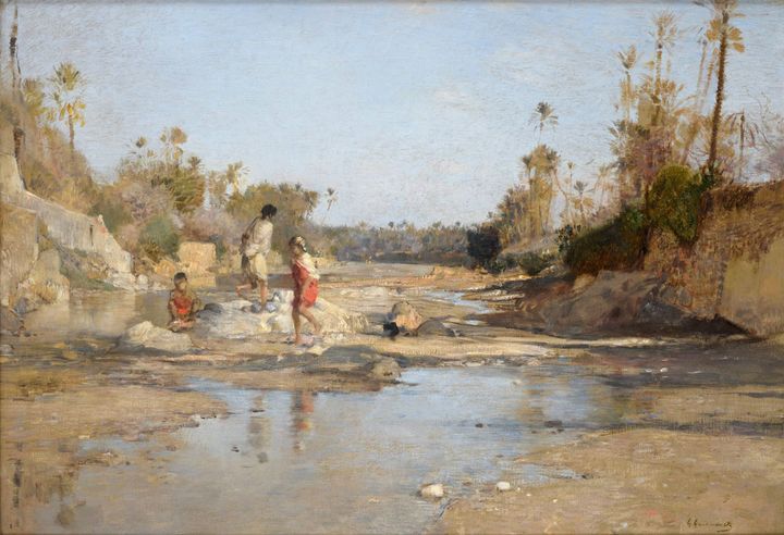 Gustave Guillaumet, "L'Oued Bou Sâada : trois laveuses", XIXe siècle, collection particulière
 (A. Leprince)