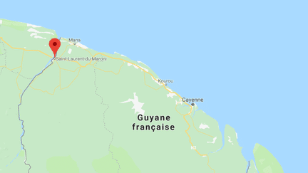 Le chef d'escadron avait prononcé son discours comparant les Guyanais à des singes hurleurs, le 21 avril 2018 à Saint-Laurent-du-Maroni (Guyane française). (GOOGLE MAPS)