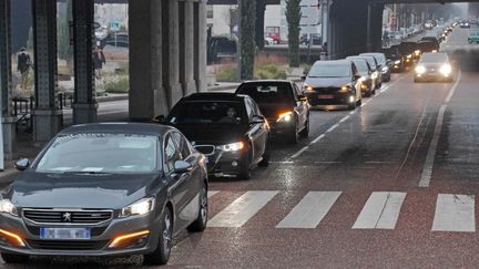 Manifestation de chauffeurs de VTC à Lyon, le 23 décembre. (MAXPPP)