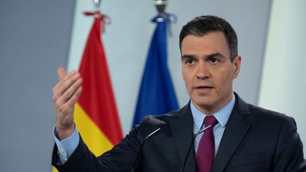 Le Premier ministre espagnol, Pedro Sanchez, le 28 avril 2020. (BORJA PUIG DE LA  BELLACASA / LA MONCLOA)