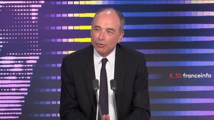 Jean-François Copé,&nbsp;maire LR de Meaux, était l'invité du "8h30&nbsp;franceinfo", dimanche 8 mai 2022. (FRANCEINFO / RADIOFRANCE)