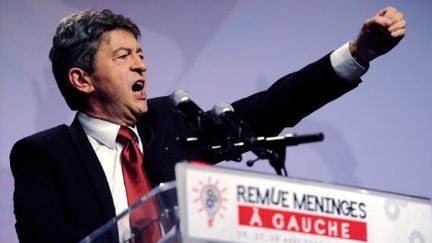 Le candidat du Front de gauche à la présidentielle prononçait le discours de clôture des "Remue-méninges" du Parti de gauche (AFP)